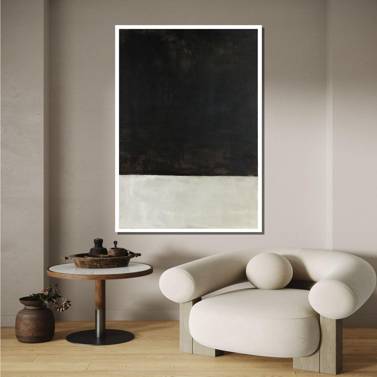 Black-White Mark Rothko Framed Canvas,Mark Rothko Wall Art,Art Reproduction,Rothko Reproduction,Rothko Print Poster,Abstract Canvas Art
