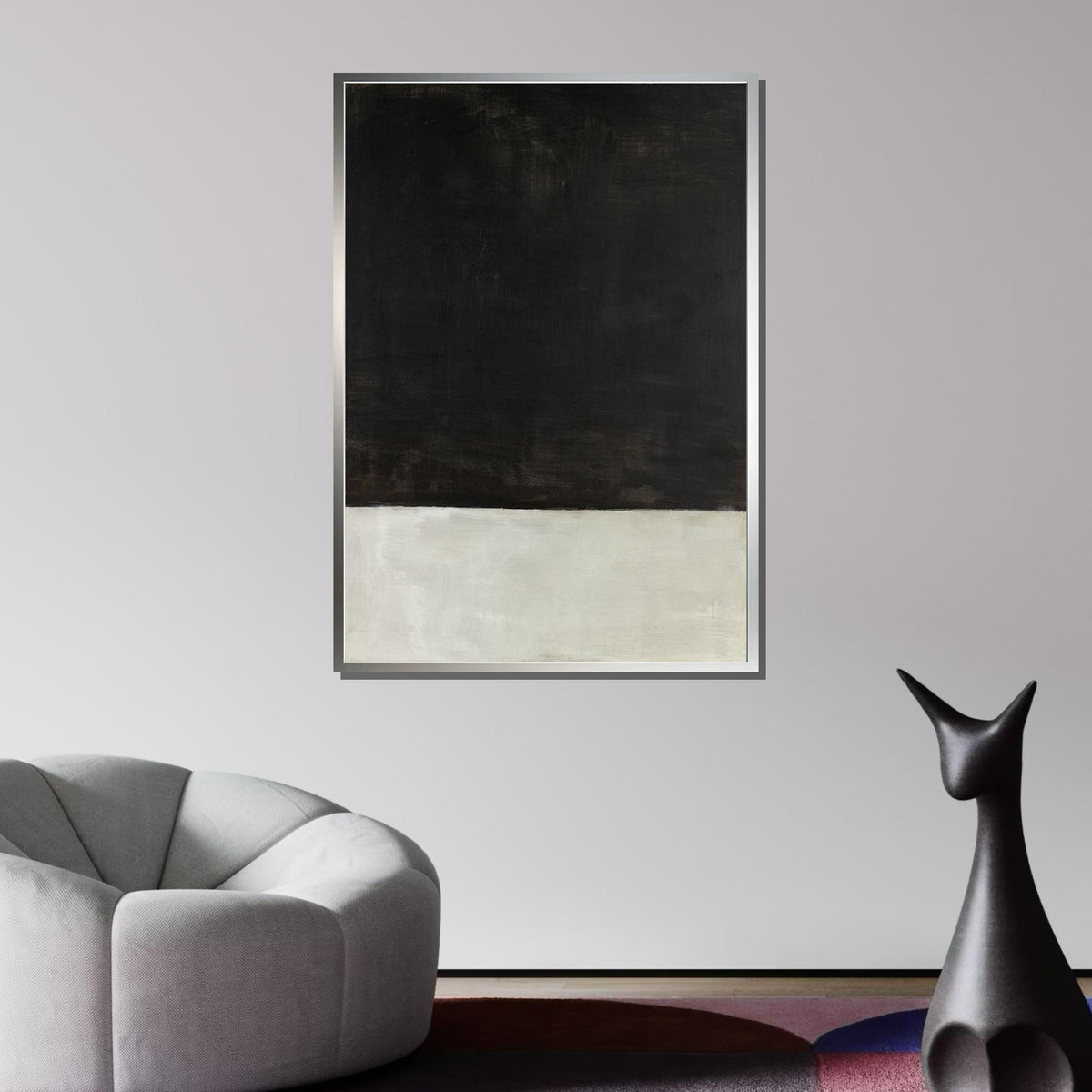 Black-White Mark Rothko Framed Canvas,Mark Rothko Wall Art,Art Reproduction,Rothko Reproduction,Rothko Print Poster,Abstract Canvas Art