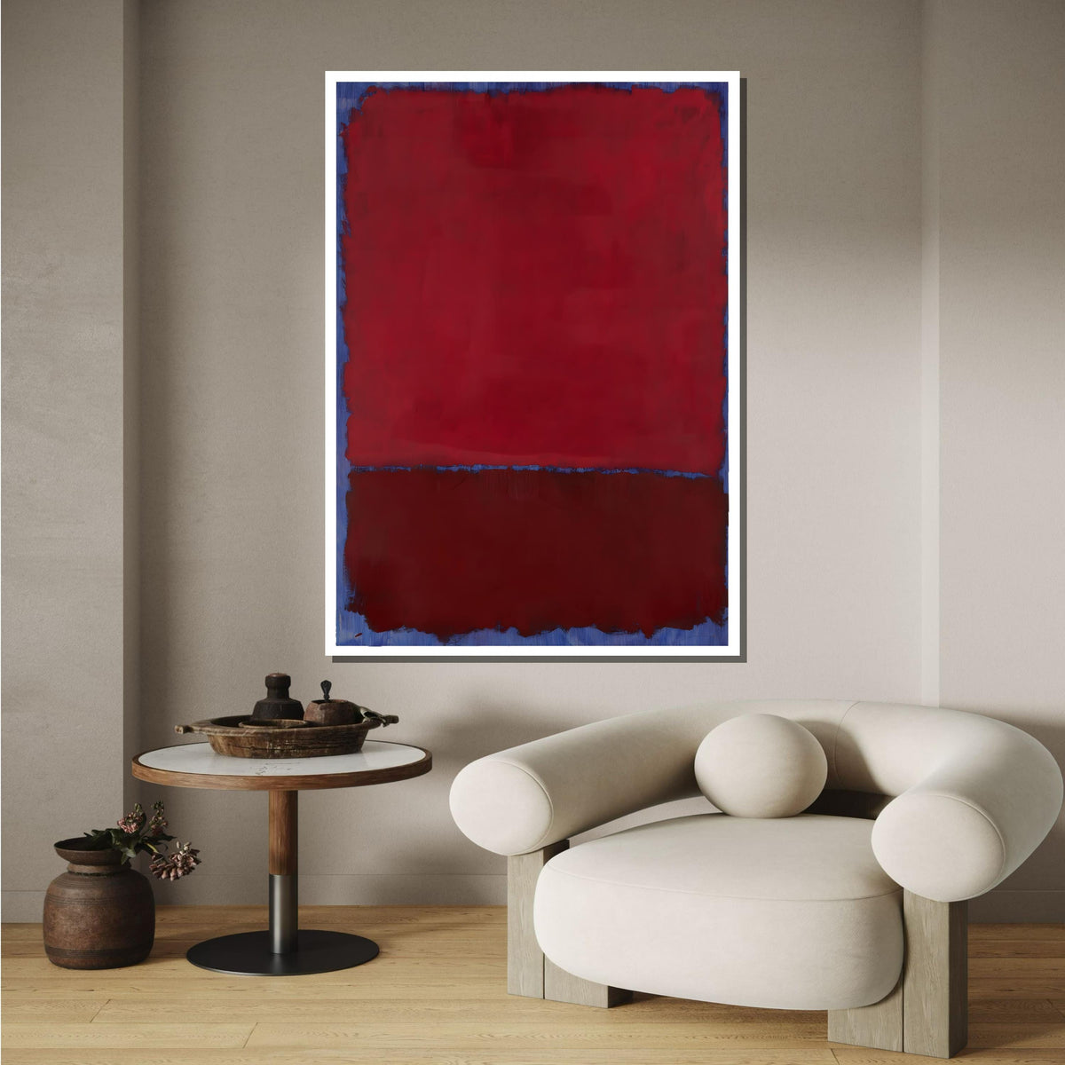 Red- Blue,Mark Rothko Framed Canvas,Mark Rothko Wall Art, Art Reproduction,Rothko Reproduction,Rothko Print Poster,Abstract Canvas Art