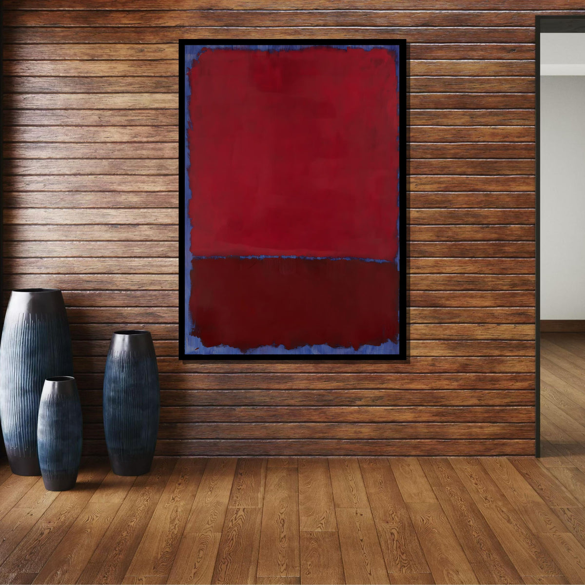Red- Blue,Mark Rothko Framed Canvas,Mark Rothko Wall Art, Art Reproduction,Rothko Reproduction,Rothko Print Poster,Abstract Canvas Art