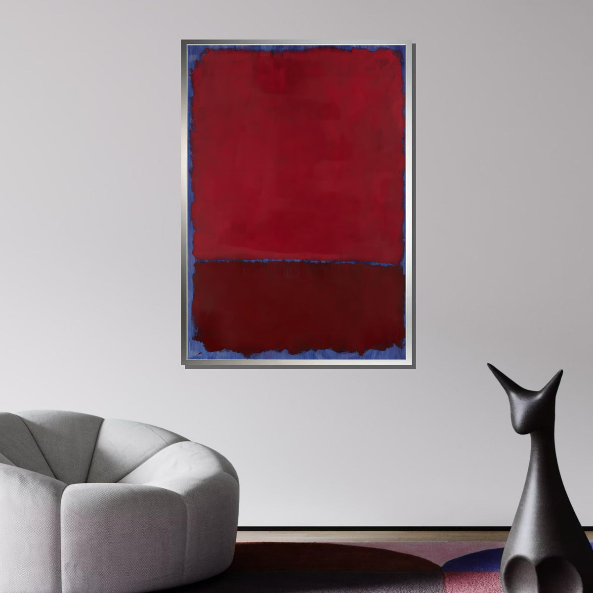 Red- Blue,Mark Rothko Framed Canvas,Mark Rothko Wall Art, Art Reproduction,Rothko Reproduction,Rothko Print Poster,Abstract Canvas Art