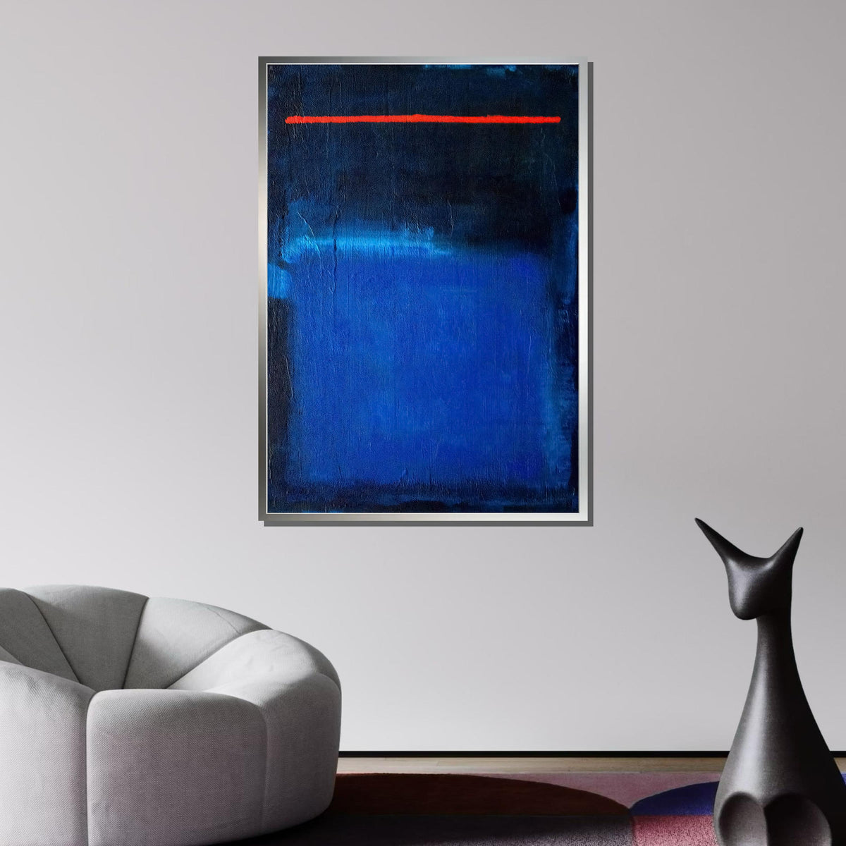 Blue Mark Rothko Framed Canvas,Mark Rothko Wall Art, Art Reproduction,Rothko Reproduction,Rothko Print Poster, Famous Art, Canvas Wall Art