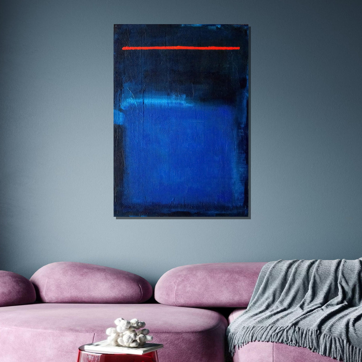 Blue Mark Rothko Framed Canvas,Mark Rothko Wall Art, Art Reproduction,Rothko Reproduction,Rothko Print Poster, Famous Art, Canvas Wall Art