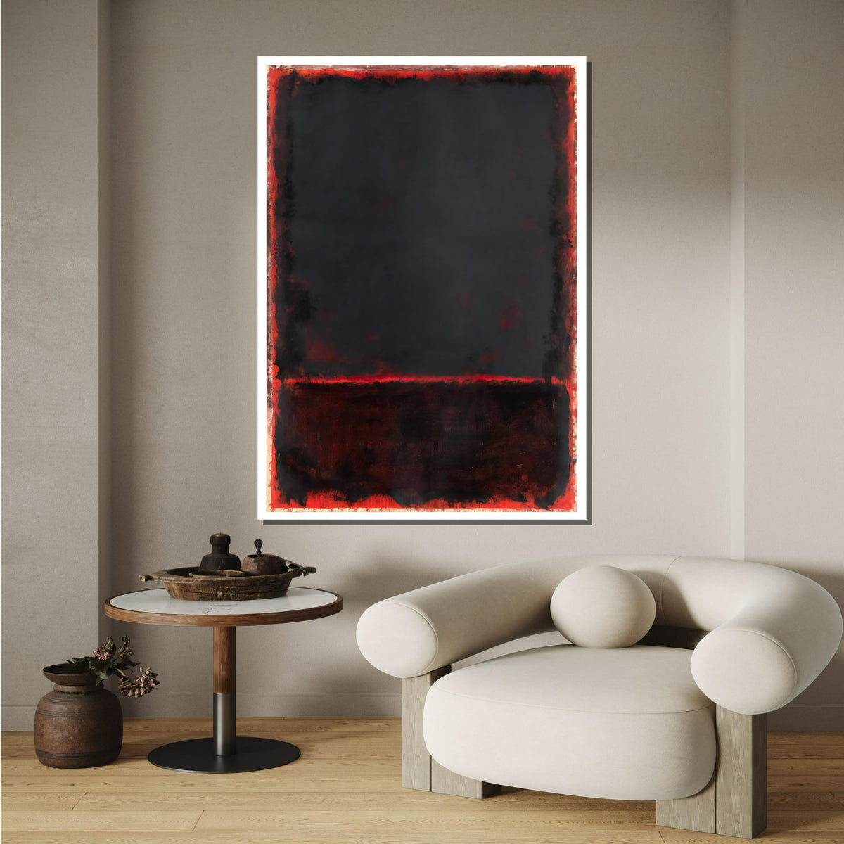 Black Mark Rothko Framed Canvas,Mark Rothko Wall Art, Art Reproduction,Rothko Reproduction,Rothko Print Poster, Famous Art, Canvas Wall Art