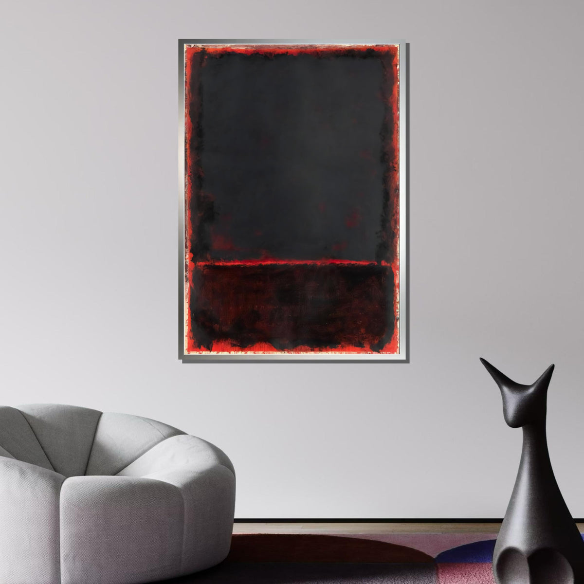Black Mark Rothko Framed Canvas,Mark Rothko Wall Art, Art Reproduction,Rothko Reproduction,Rothko Print Poster, Famous Art, Canvas Wall Art