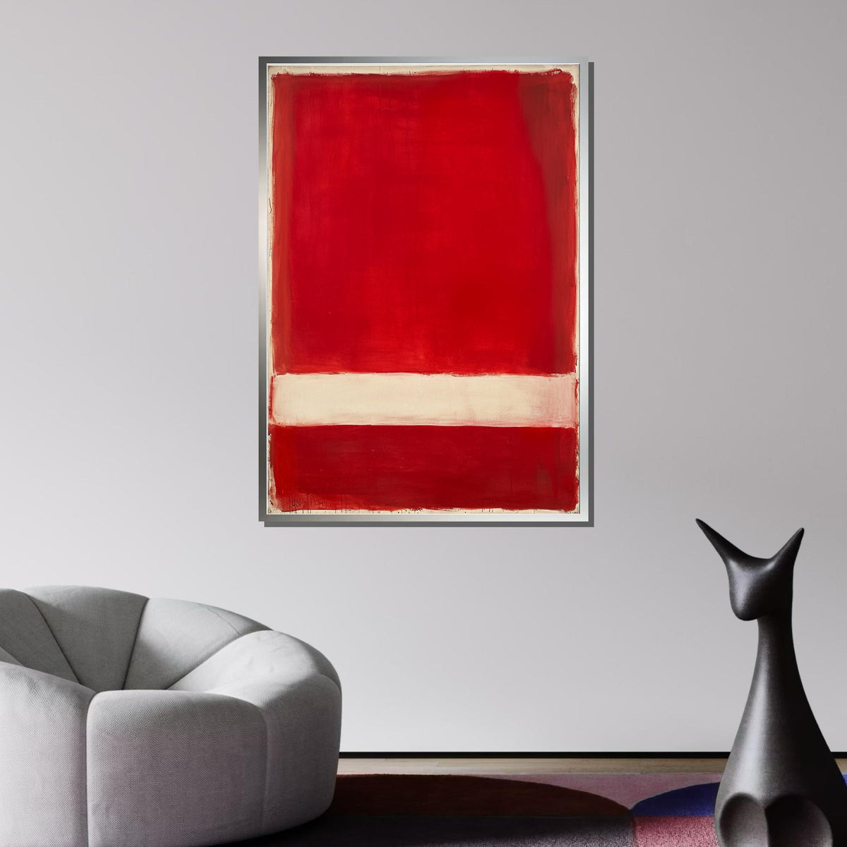Red-White Mark Rothko Framed Canvas,Mark Rothko Wall Art, Art Reproduction,Rothko Reproduction,Rothko Print Poster, Famous , Canvas Wall Art