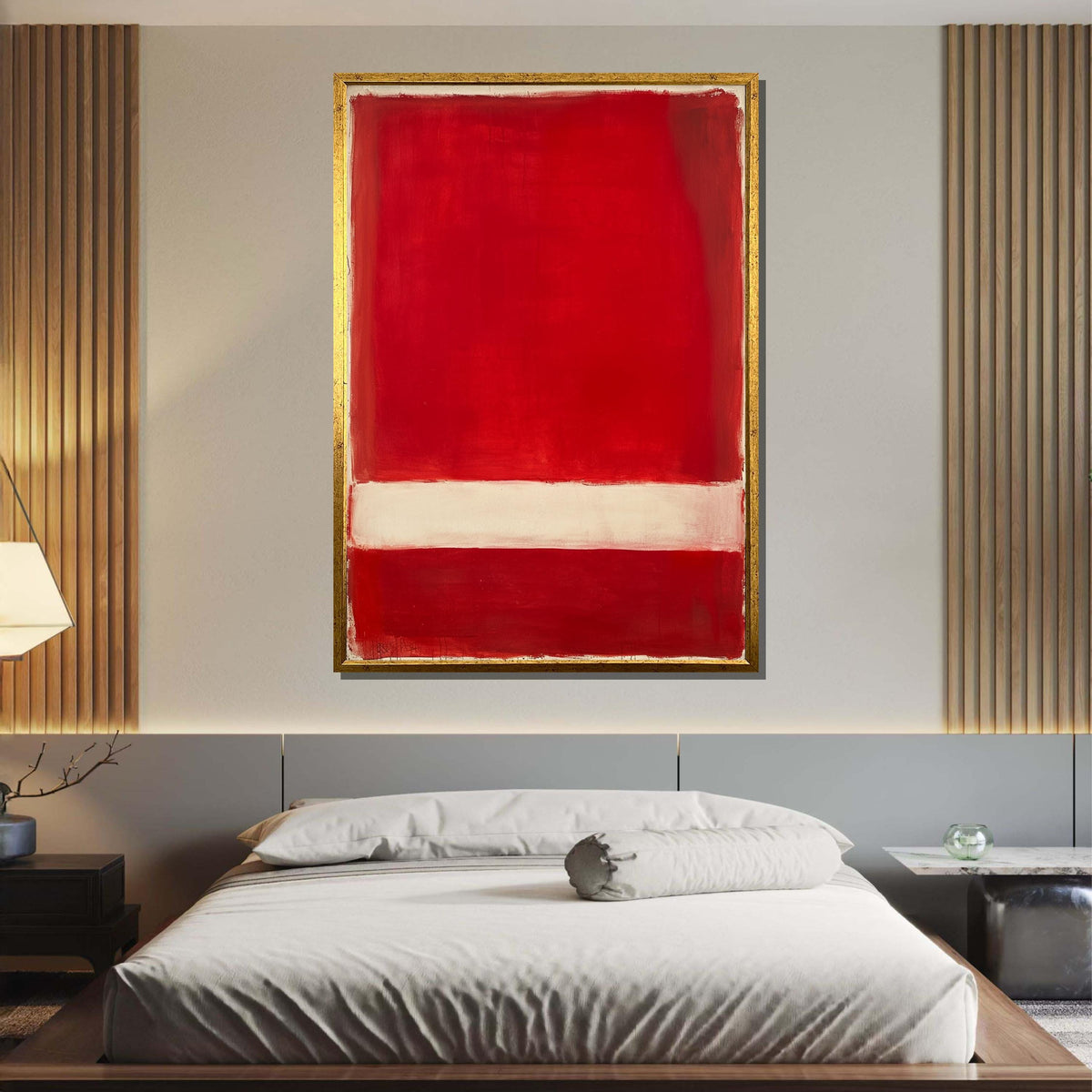 Red-White Mark Rothko Framed Canvas,Mark Rothko Wall Art, Art Reproduction,Rothko Reproduction,Rothko Print Poster, Famous , Canvas Wall Art