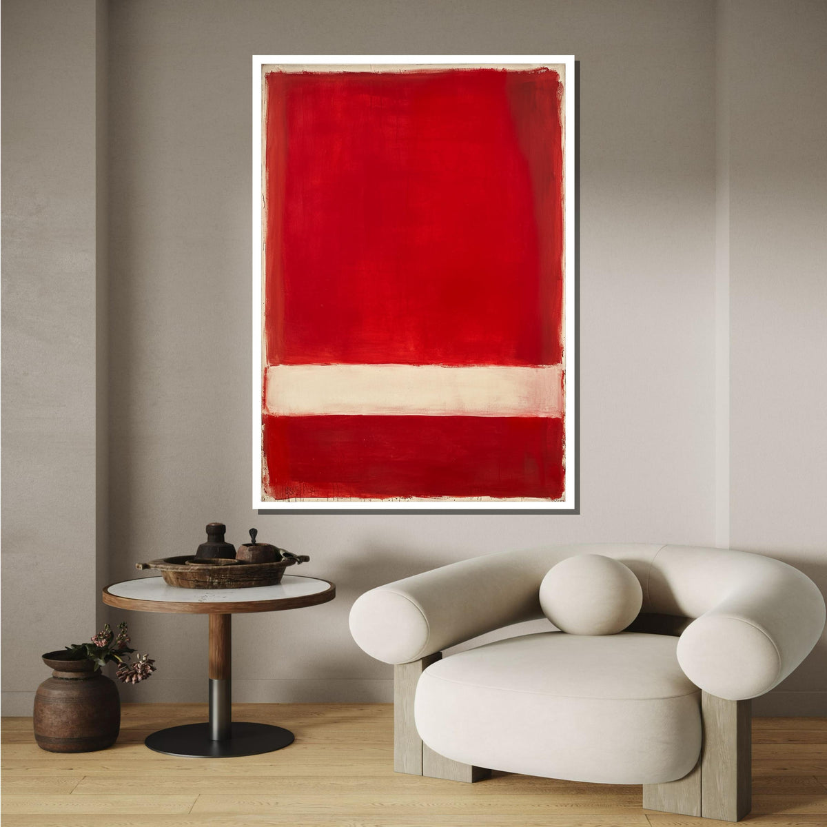 Red-White Mark Rothko Framed Canvas,Mark Rothko Wall Art, Art Reproduction,Rothko Reproduction,Rothko Print Poster, Famous , Canvas Wall Art