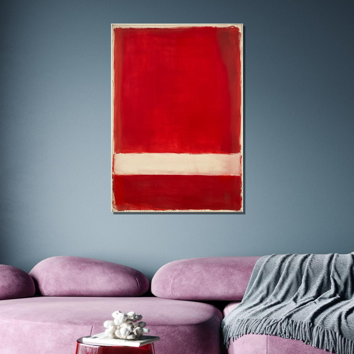 Red-White Mark Rothko Framed Canvas,Mark Rothko Wall Art, Art Reproduction,Rothko Reproduction,Rothko Print Poster, Famous , Canvas Wall Art