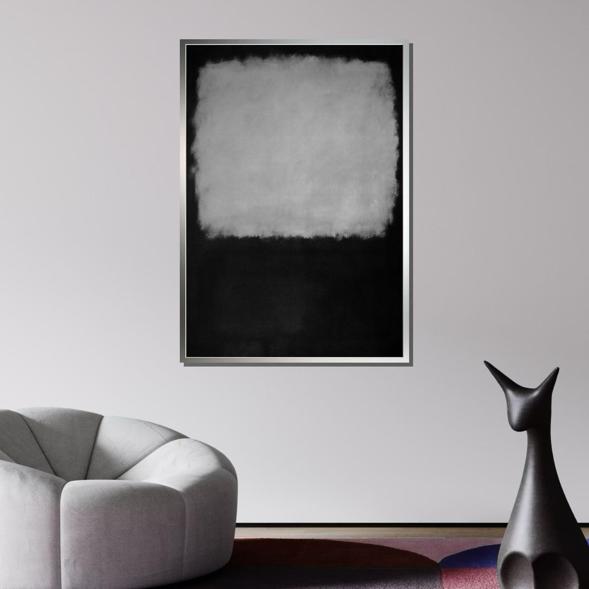 Black-White Mark Rothko Framed Canvas,Mark Rothko Wall Art, Art Reproduction,Rothko Reproduction,Rothko Print Poster, Canvas Wall Art