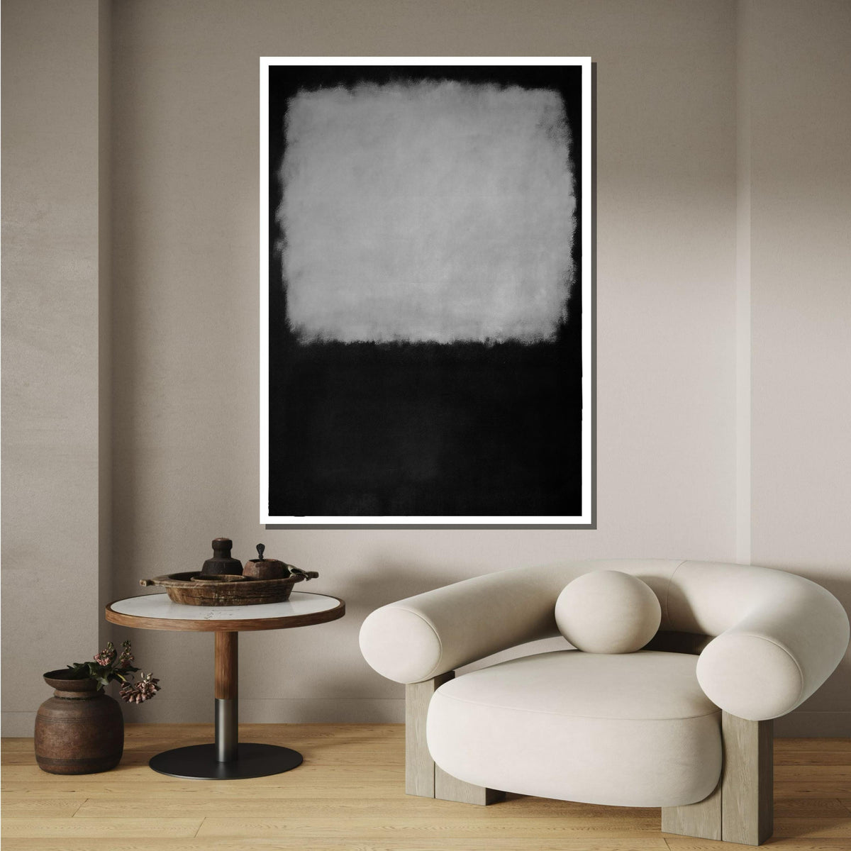 Black-White Mark Rothko Framed Canvas,Mark Rothko Wall Art, Art Reproduction,Rothko Reproduction,Rothko Print Poster, Canvas Wall Art