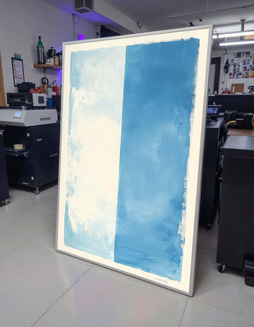 Blue-White Mark Rothko Framed Canvas,Mark Rothko Wall Art, Art Reproduction,Rothko Reproduction,Rothko Print Poster, Famous, Canvas Wall Art