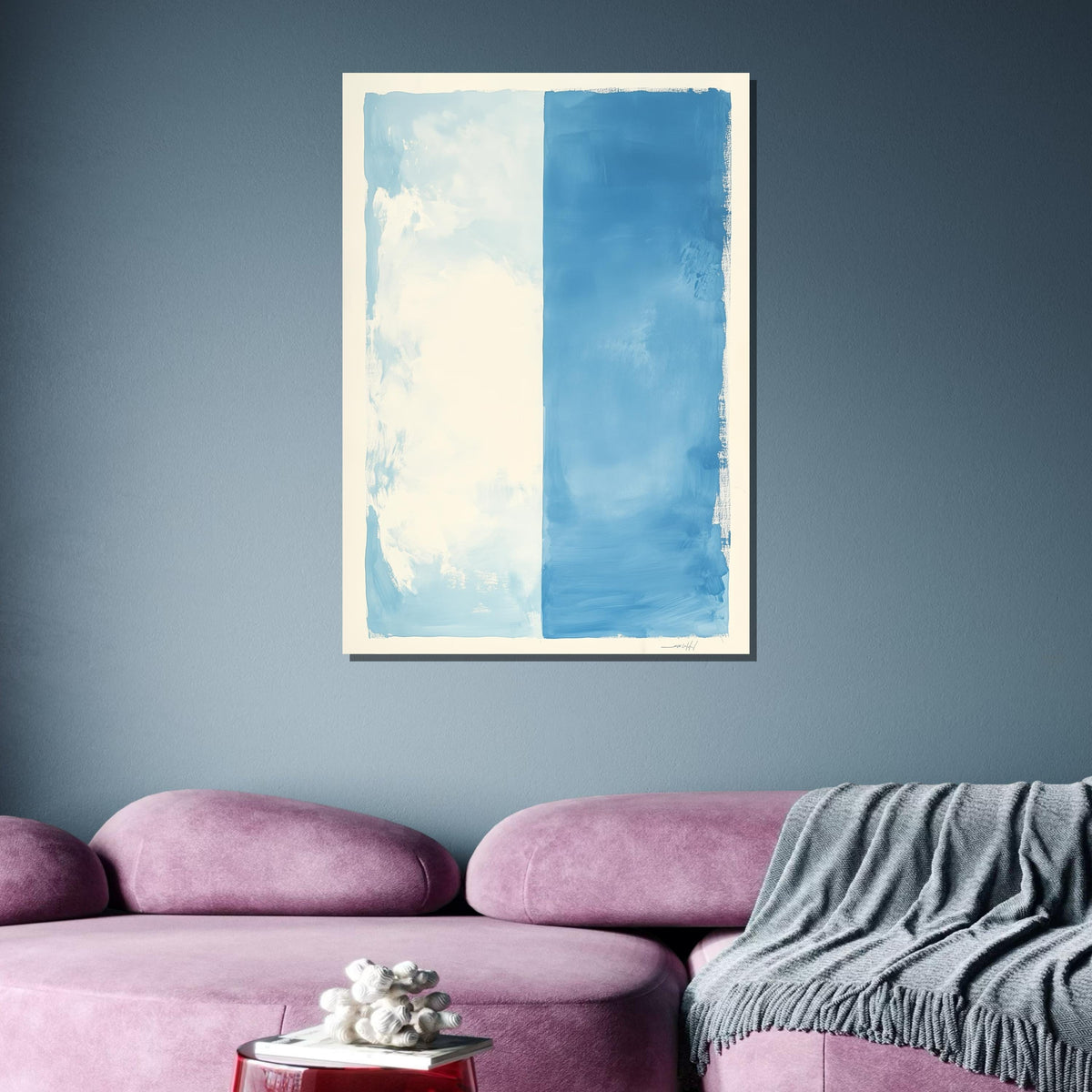 Blue-White Mark Rothko Framed Canvas,Mark Rothko Wall Art, Art Reproduction,Rothko Reproduction,Rothko Print Poster, Famous, Canvas Wall Art