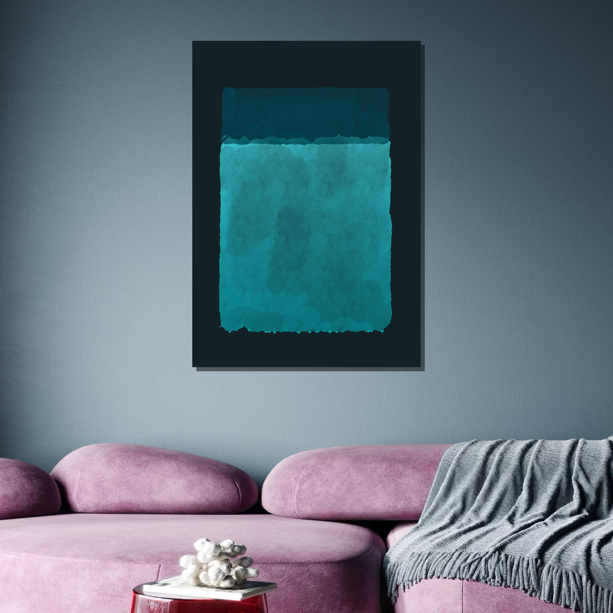 Blue Mark Rothko Framed Canvas,Mark Rothko Wall Art, Art Reproduction,Rothko Reproduction,Rothko Print Poster, Famous Art, Canvas Wall Art
