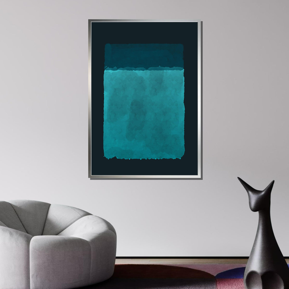 Blue Mark Rothko Framed Canvas,Mark Rothko Wall Art, Art Reproduction,Rothko Reproduction,Rothko Print Poster, Famous Art, Canvas Wall Art