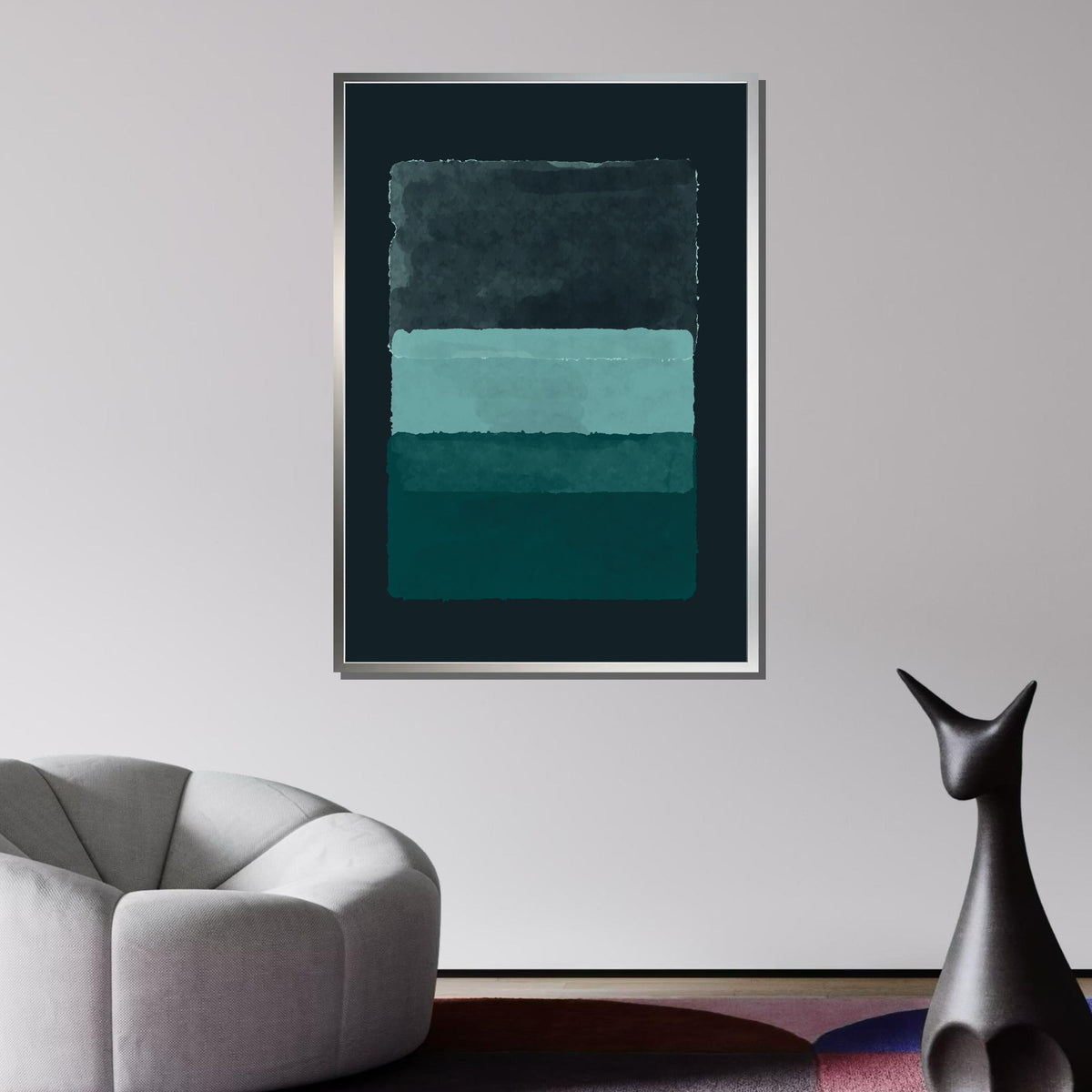Blue Mark Rothko Framed Canvas,Mark Rothko Wall Art, Art Reproduction,Rothko Reproduction,Rothko Print Poster, Famous Art, Canvas Wall Art