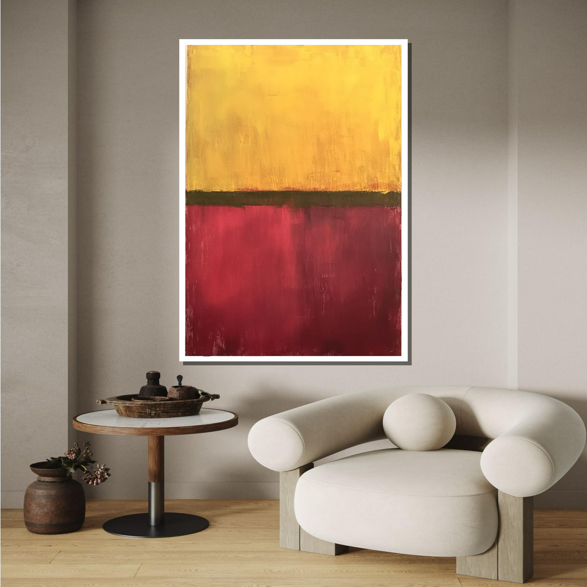 Red- Yellow Mark Rothko Framed Canvas,Mark Rothko Wall Art, Art Reproduction,Rothko Reproduction,Rothko Print Poster, Famous Art