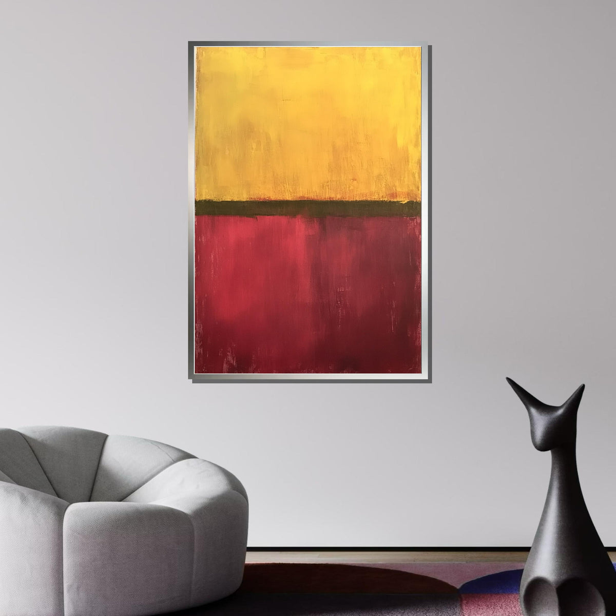 Red- Yellow Mark Rothko Framed Canvas,Mark Rothko Wall Art, Art Reproduction,Rothko Reproduction,Rothko Print Poster, Famous Art