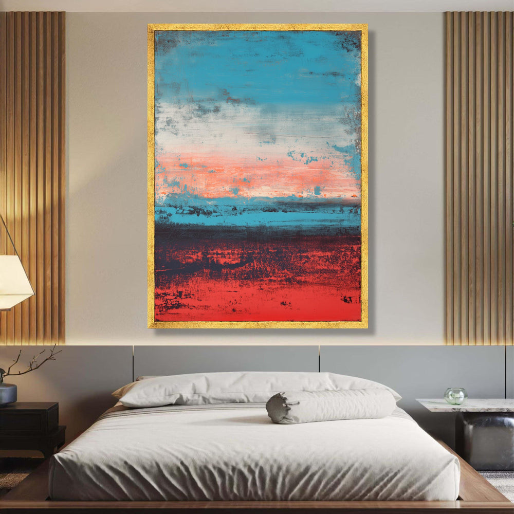 Abstract Horizon Layers Canvas, Modern Color Block Wall Art, Mark Rothko Inspired Canvas, Bold Red wall decoration, canvas print, wall art