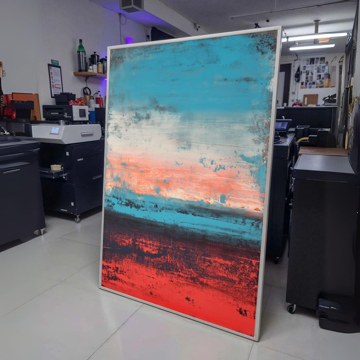 Abstract Horizon Layers Canvas, Modern Color Block Wall Art, Mark Rothko Inspired Canvas, Bold Red wall decoration, canvas print, wall art