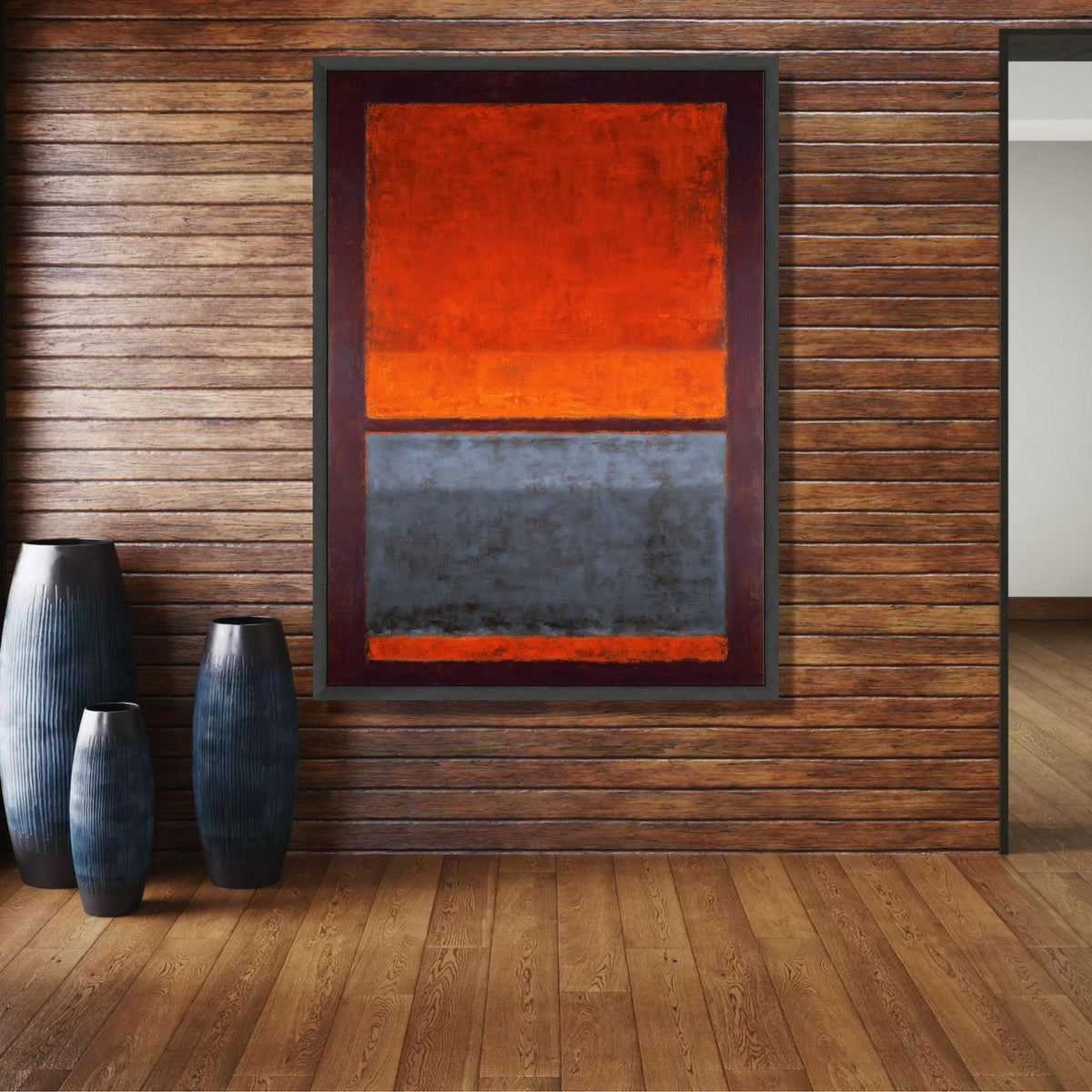 Mark Rothko Abstract Canvas Wall Art, Modern Color Field Painting, Red and Gray Geometric Canvas, wall decoration, canvas print, wall art