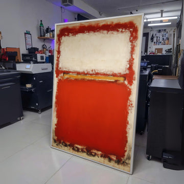 Abstract Mark Rothko Style Canvas, Bold Red and Cream Color Blocks, Modern Minimalist Wall Art, wall decoration, canvas print, wall art