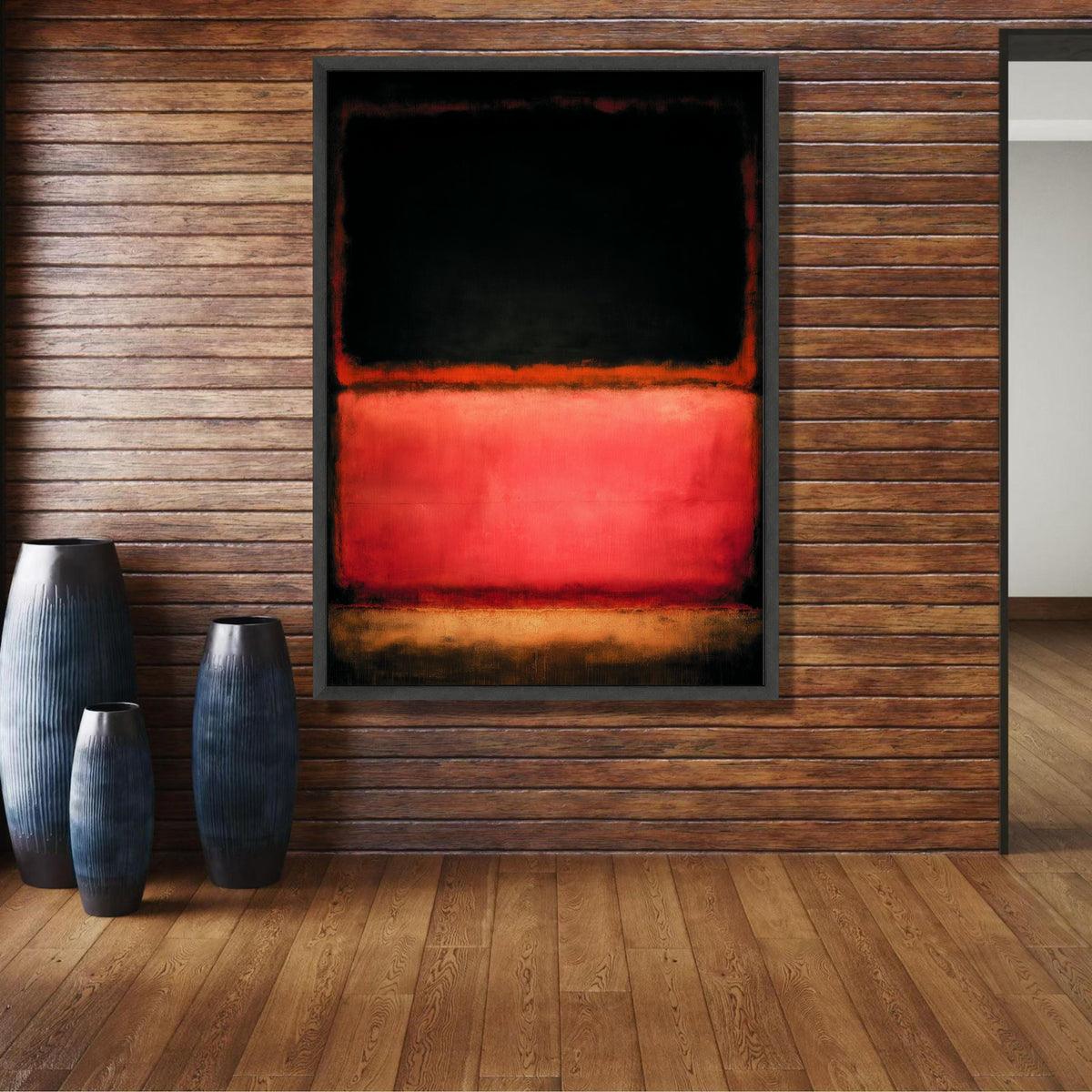 Abstract Color Field Canvas Wall Art, Mark Rothko Inspired, Modern Minimalist Red Black Orange wall decoration, canvas print, wall art