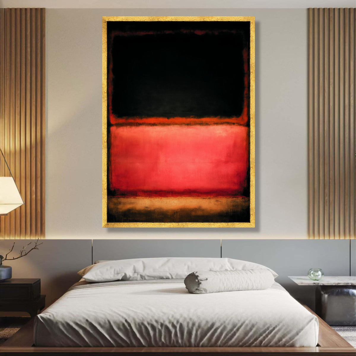 Abstract Color Field Canvas Wall Art, Mark Rothko Inspired, Modern Minimalist Red Black Orange wall decoration, canvas print, wall art