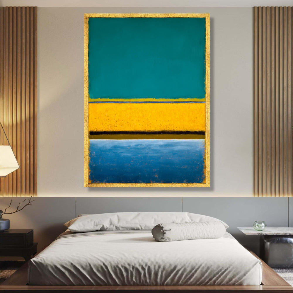 Abstract Color Block Canvas, Mark Rothko Style Wall Art, Modern Blue Yellow Painting, Minimalist wall decoration, canvas print, wall art