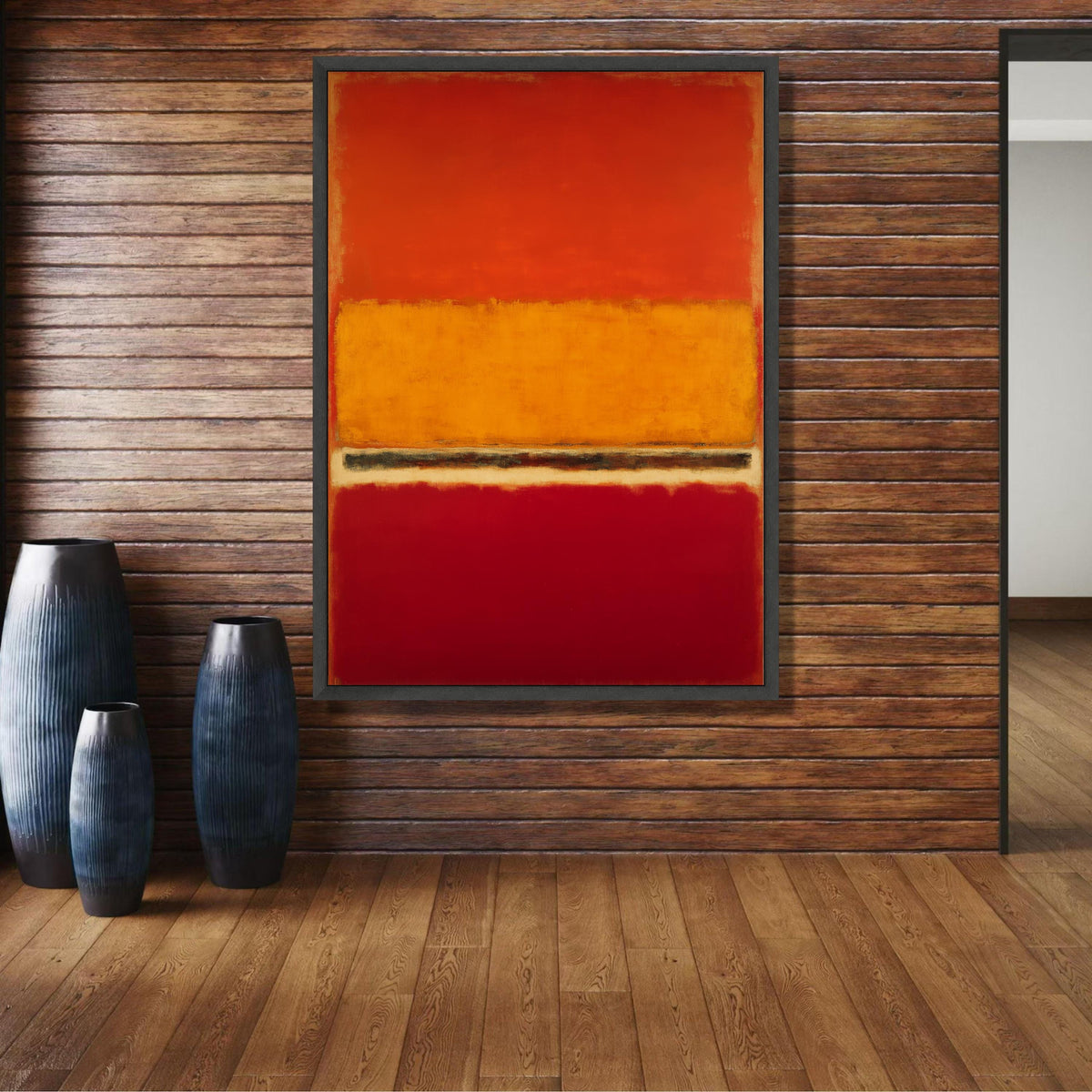 Bold Color Block Abstract Canvas Wall Art, Mark Rothko Inspired, Modern Red Orange Yellow Painting, wall decoration, canvas print, wall art