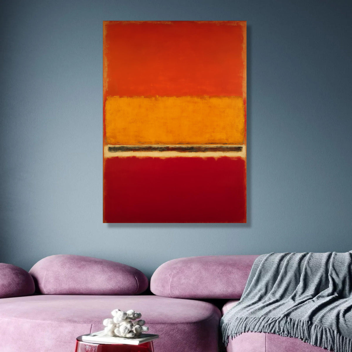 Bold Color Block Abstract Canvas Wall Art, Mark Rothko Inspired, Modern Red Orange Yellow Painting, wall decoration, canvas print, wall art