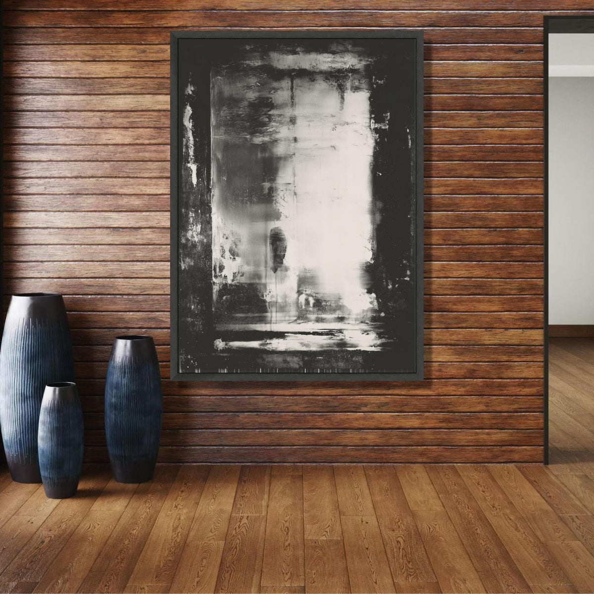 Abstract Black and White Canvas Art, Mark Rothko Inspired, Minimalist Modern Wall Decor, Monochrome wall decoration, canvas print, wall art