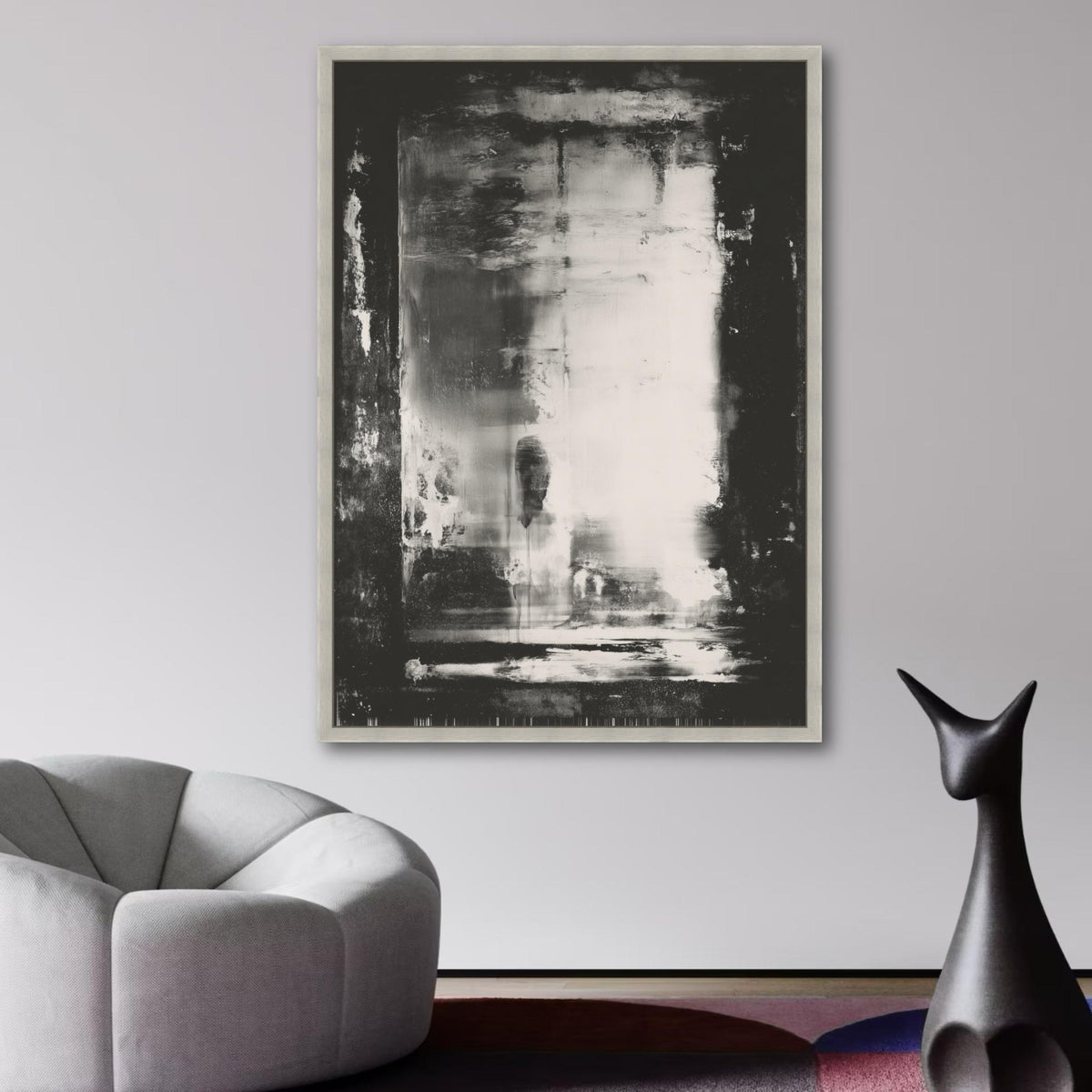 Abstract Black and White Canvas Art, Mark Rothko Inspired, Minimalist Modern Wall Decor, Monochrome wall decoration, canvas print, wall art