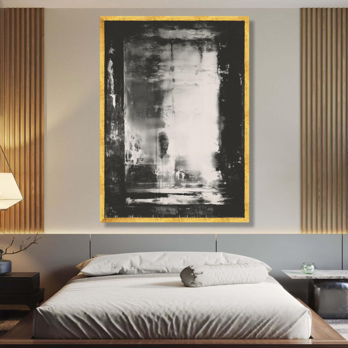 Abstract Black and White Canvas Art, Mark Rothko Inspired, Minimalist Modern Wall Decor, Monochrome wall decoration, canvas print, wall art