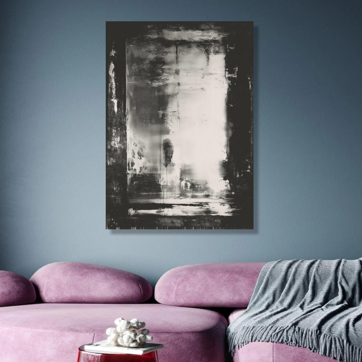 Abstract Black and White Canvas Art, Mark Rothko Inspired, Minimalist Modern Wall Decor, Monochrome wall decoration, canvas print, wall art