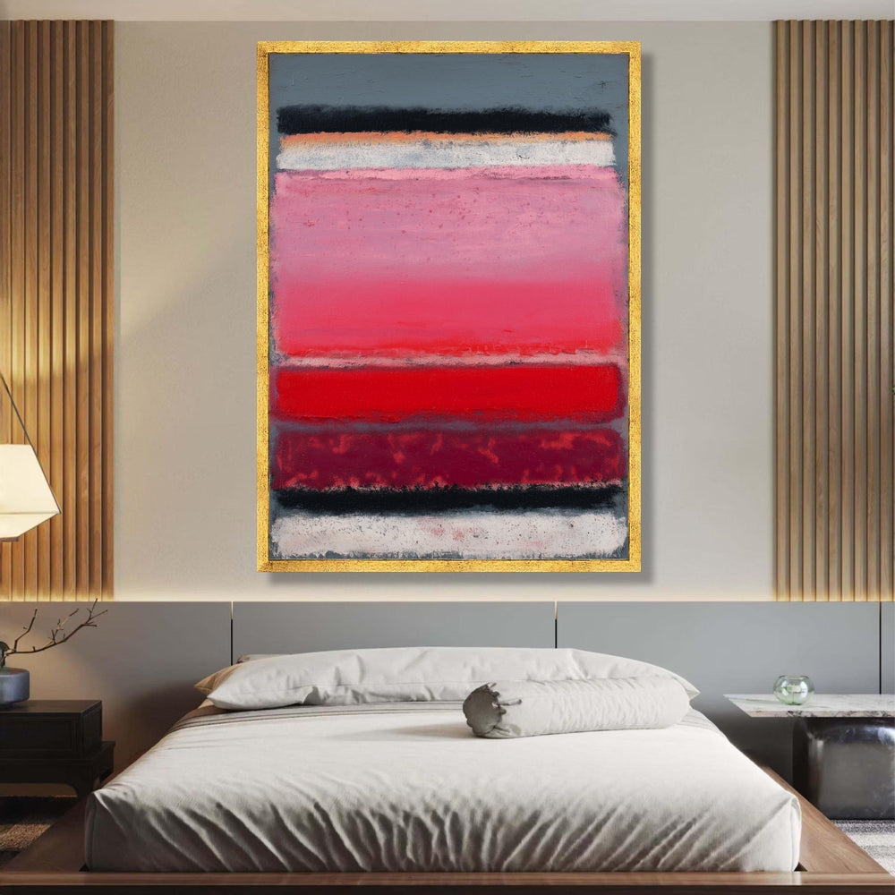 Abstract Color Block Canvas Wall Art, Modern Red and Pink Layers, Mark Rothko Inspired Canvas, wall decoration, canvas print, wall art