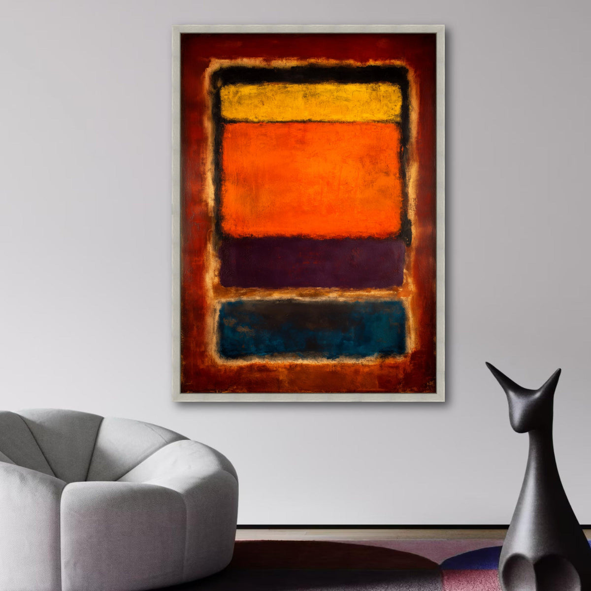 Abstract Color Blocks Canvas Wall Art, Mark Rothko Inspired Painting, Modern Expressionist Canvas, wall decoration, canvas print, wall art