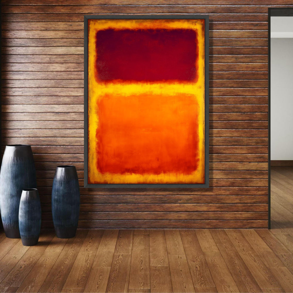 Mark Rothko Inspired Abstract Canvas, Bold Red and Orange Color Blocks, Modern Minimalist Wall Art, wall decoration, canvas print, wall art