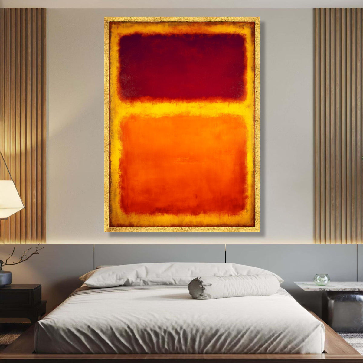 Mark Rothko Inspired Abstract Canvas, Bold Red and Orange Color Blocks, Modern Minimalist Wall Art, wall decoration, canvas print, wall art