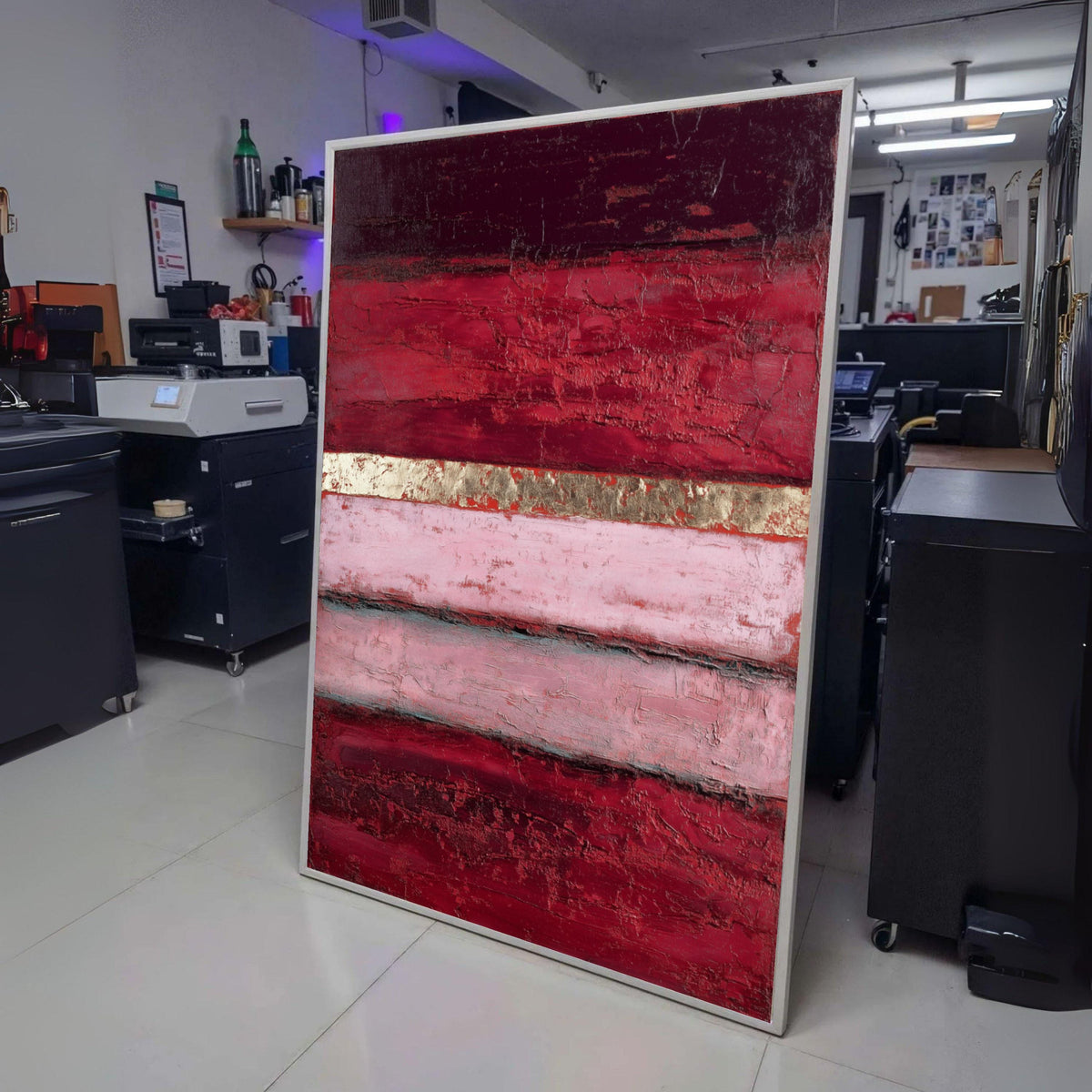 Abstract Modern Red & Pink Layers Canvas, Mark Rothko Style, Abstract Wall Art, Contemporary wall decoration, canvas print, wall art