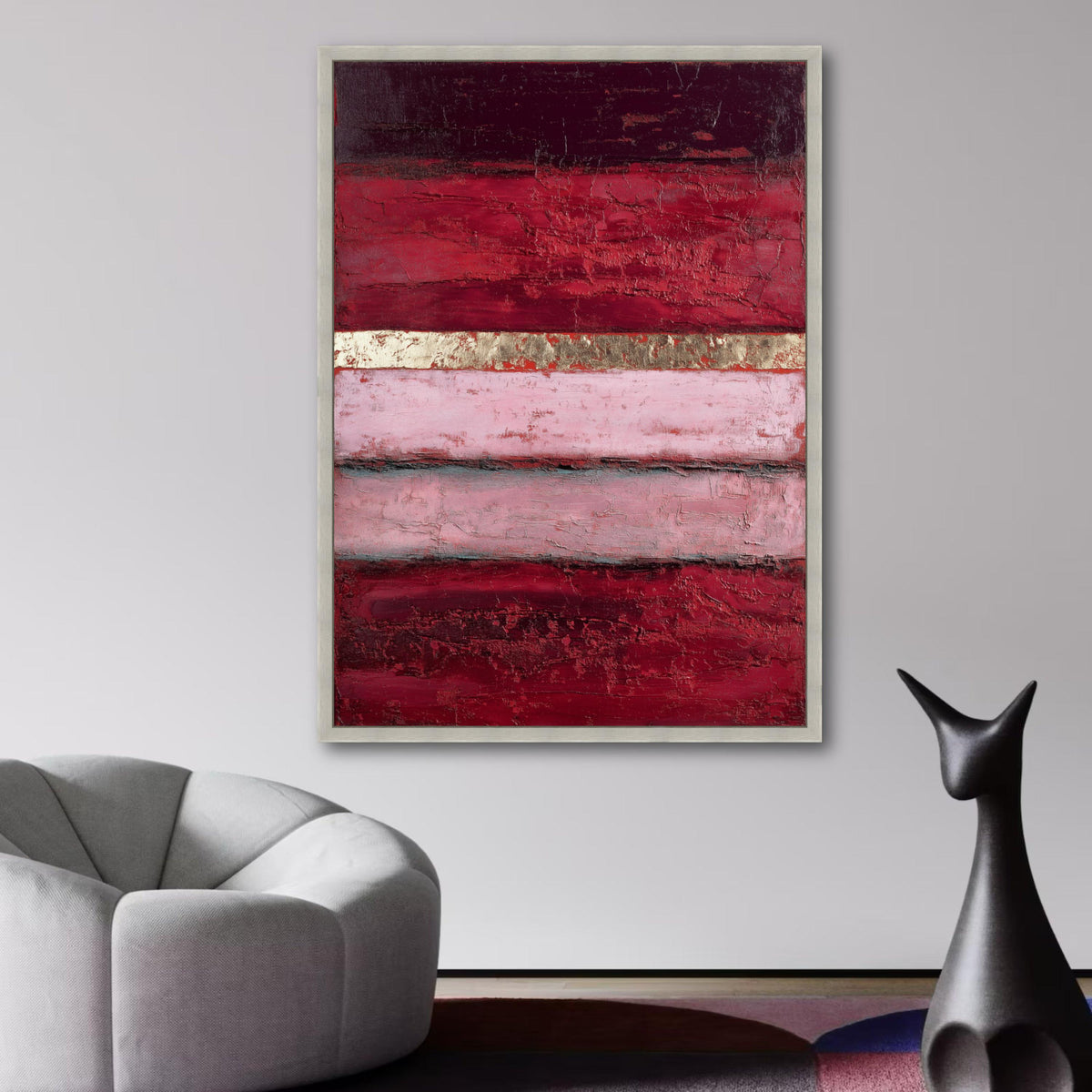 Abstract Modern Red & Pink Layers Canvas, Mark Rothko Style, Abstract Wall Art, Contemporary wall decoration, canvas print, wall art