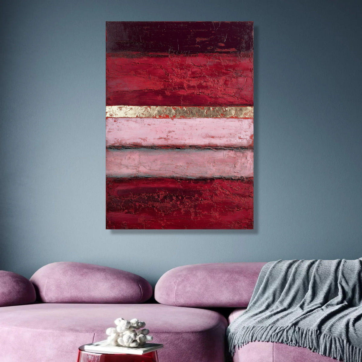 Abstract Modern Red & Pink Layers Canvas, Mark Rothko Style, Abstract Wall Art, Contemporary wall decoration, canvas print, wall art