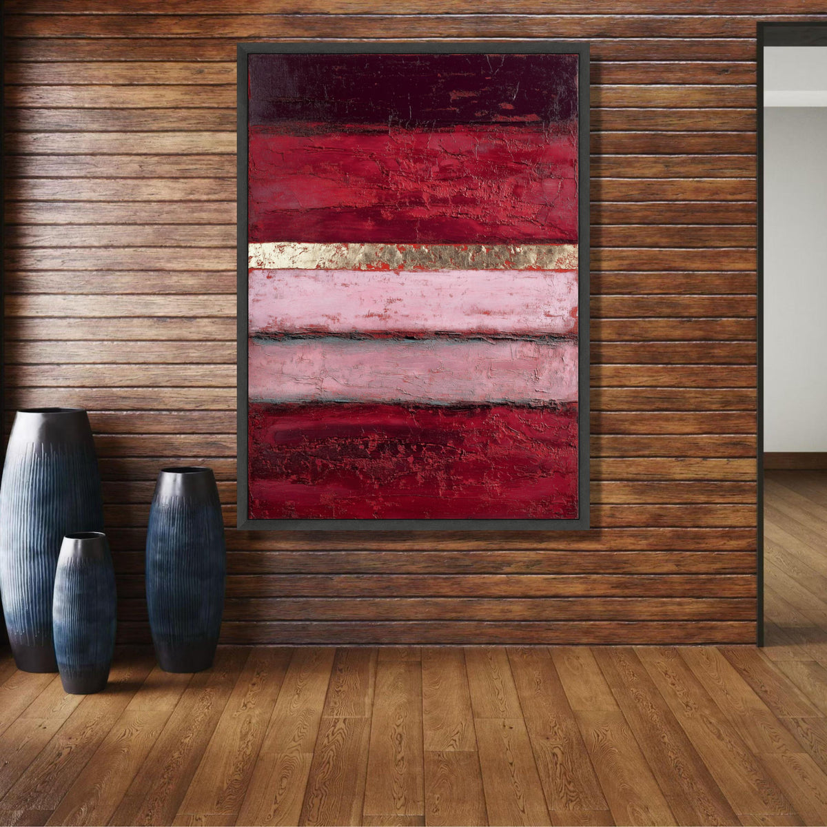 Abstract Modern Red & Pink Layers Canvas, Mark Rothko Style, Abstract Wall Art, Contemporary wall decoration, canvas print, wall art