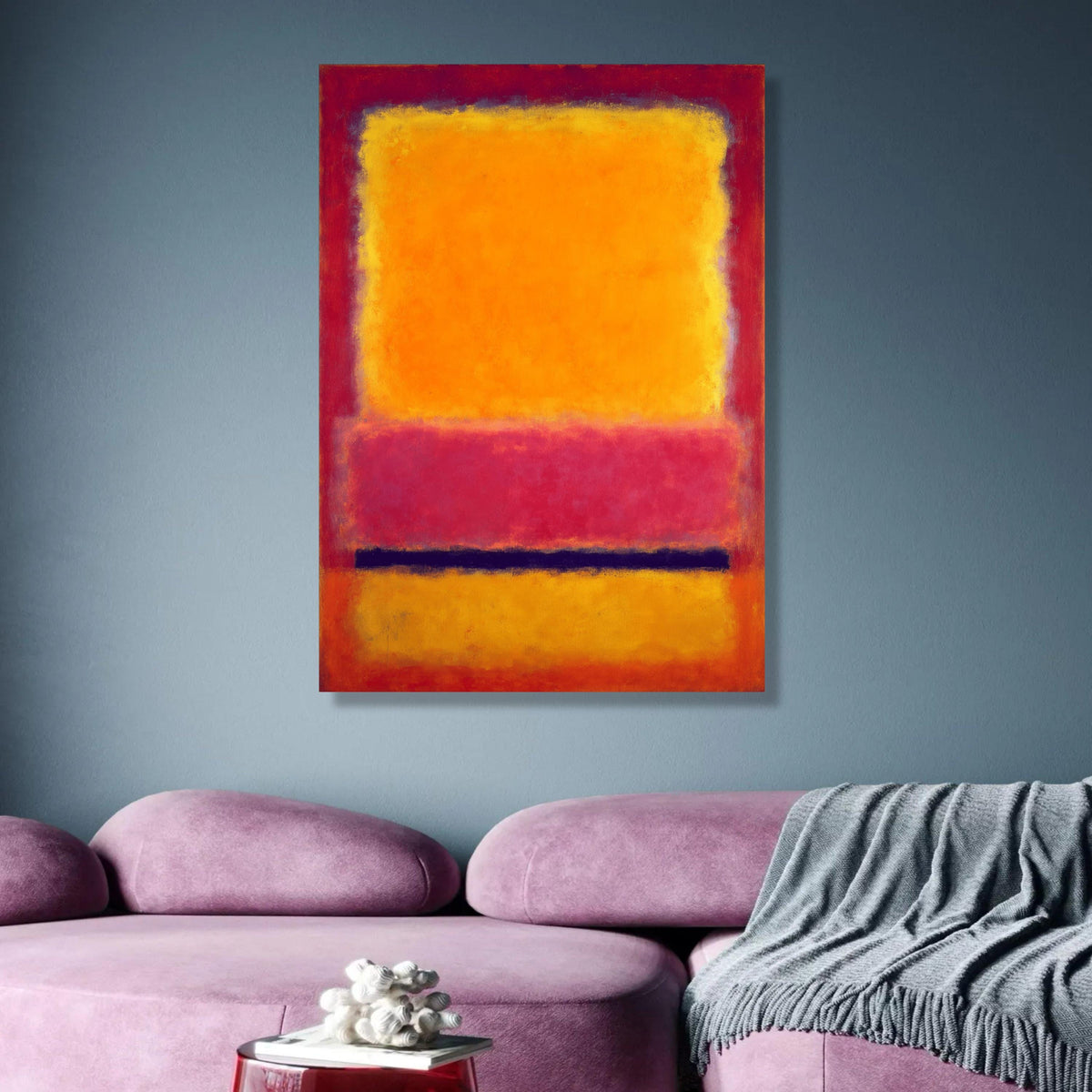 Abstract Color Block Canvas Wall Art, Mark Rothko Inspired, Modern Expressionist Painting, Bold Red wall decoration, canvas print, wall art