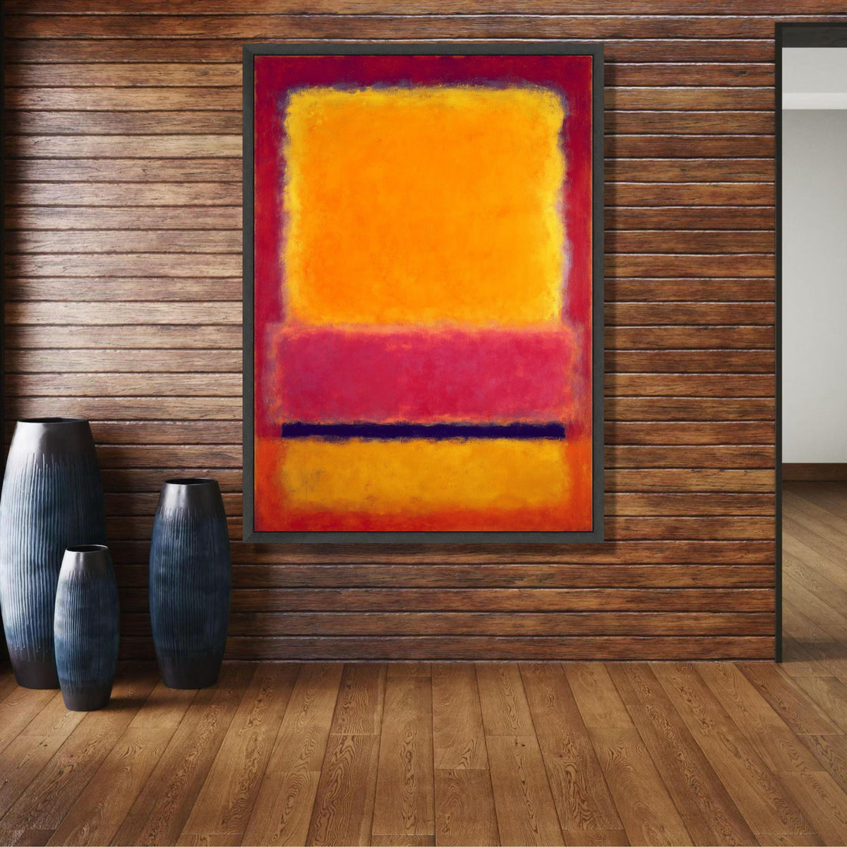 Abstract Color Block Canvas Wall Art, Mark Rothko Inspired, Modern Expressionist Painting, Bold Red wall decoration, canvas print, wall art