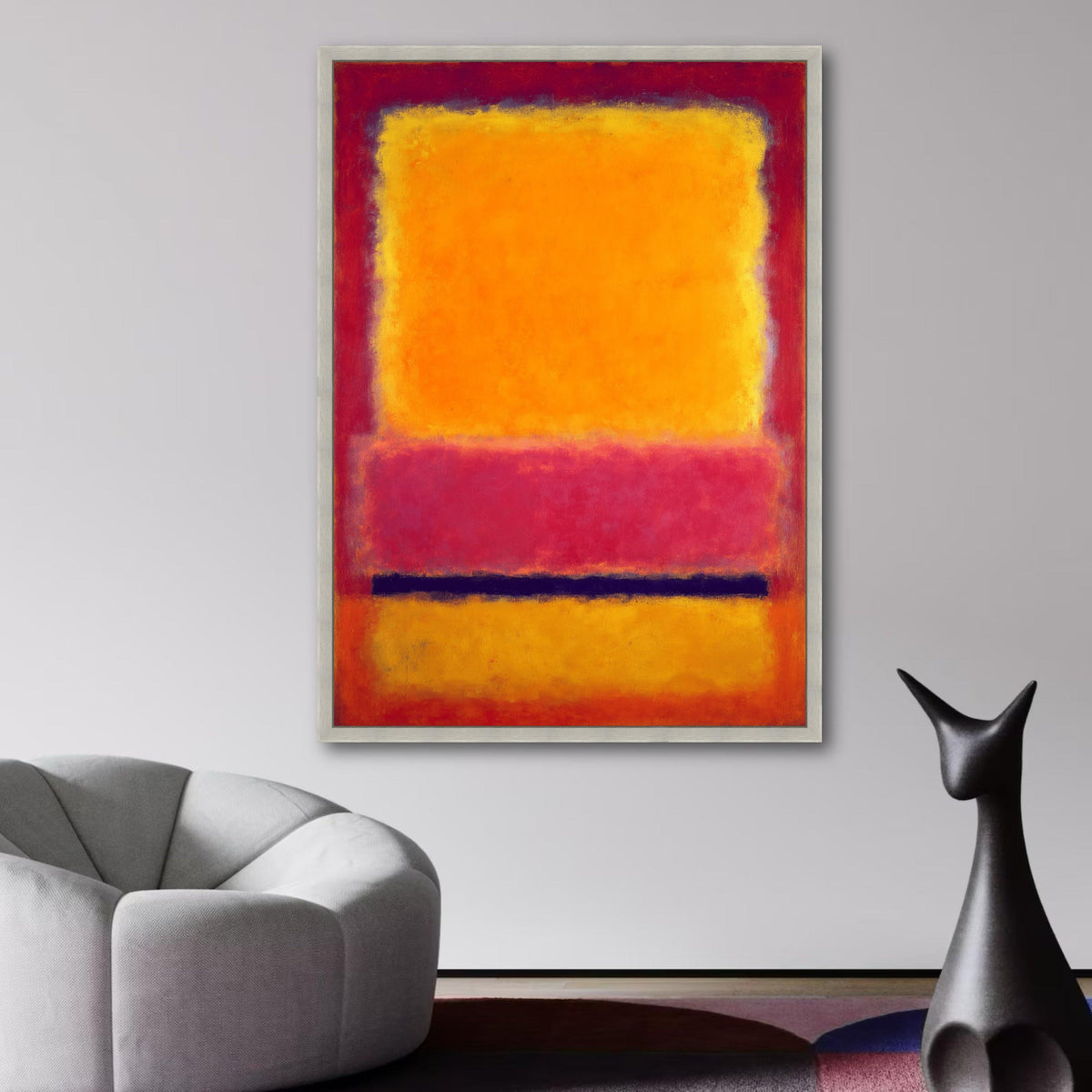 Abstract Color Block Canvas Wall Art, Mark Rothko Inspired, Modern Expressionist Painting, Bold Red wall decoration, canvas print, wall art