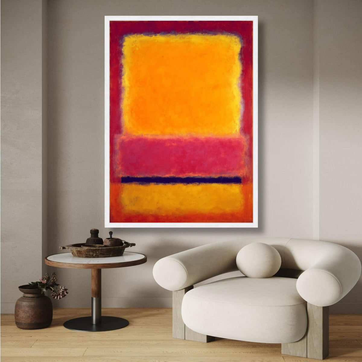 Abstract Color Block Canvas Wall Art, Mark Rothko Inspired, Modern Expressionist Painting, Bold Red wall decoration, canvas print, wall art