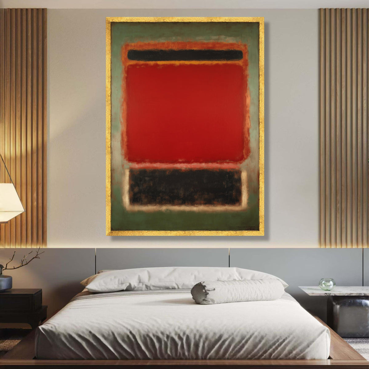 Abstract Color Field Red and Black Canvas Wall Art, Modern Minimalist Painting, Mark Rothko wall decoration, canvas print, wall art