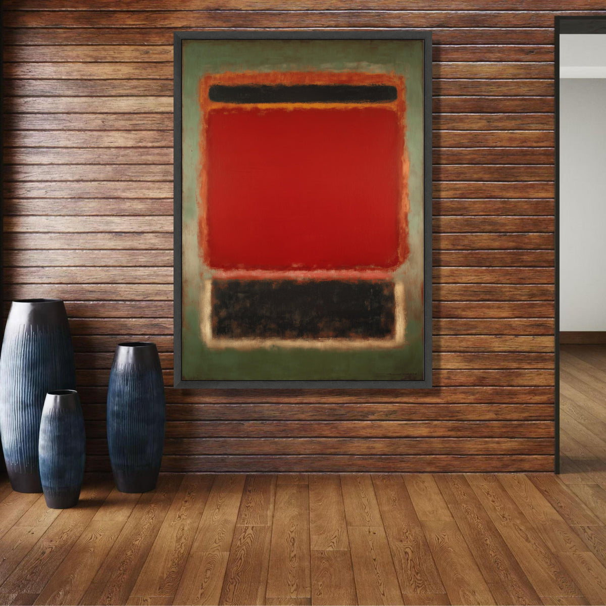 Abstract Color Field Red and Black Canvas Wall Art, Modern Minimalist Painting, Mark Rothko wall decoration, canvas print, wall art