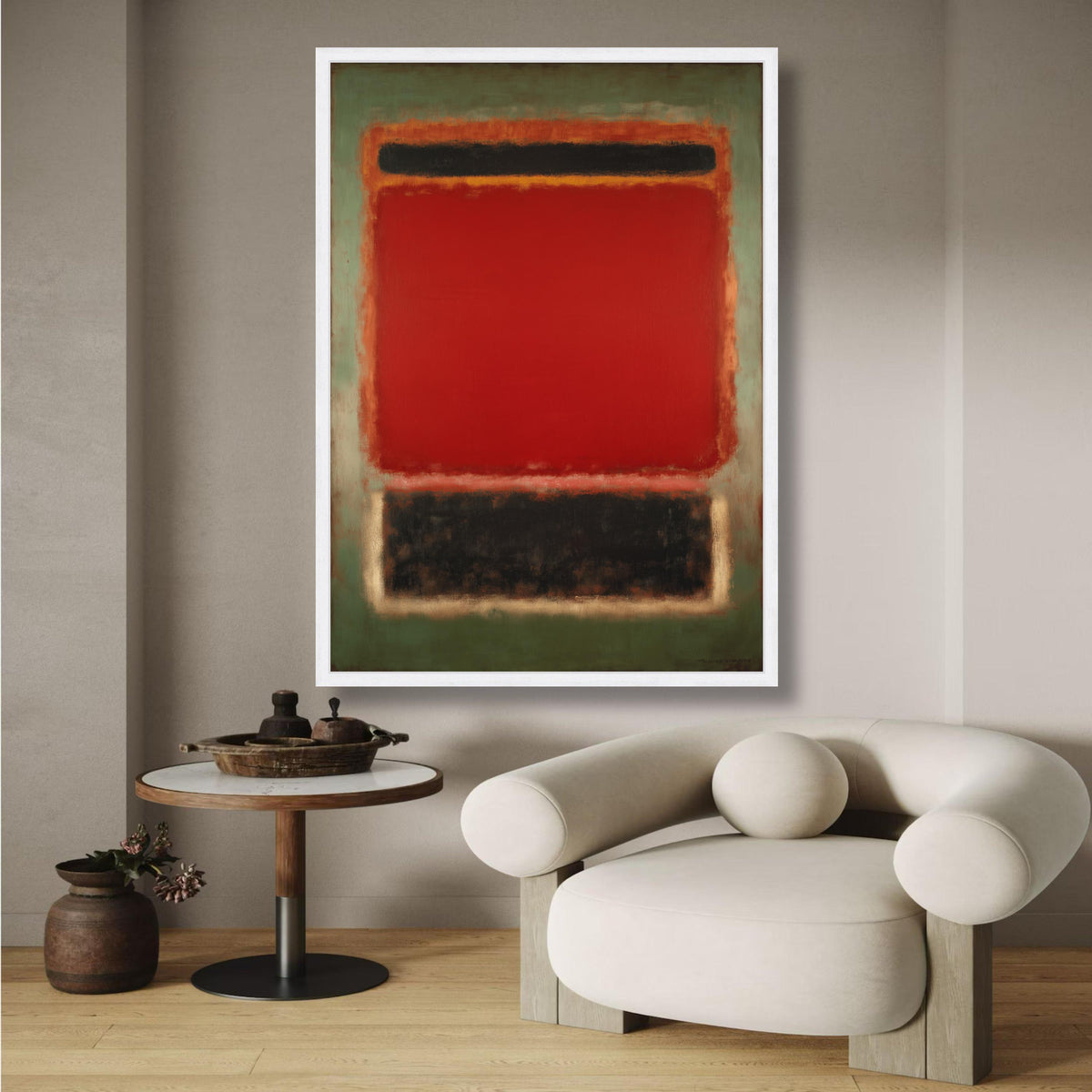 Abstract Color Field Red and Black Canvas Wall Art, Modern Minimalist Painting, Mark Rothko wall decoration, canvas print, wall art